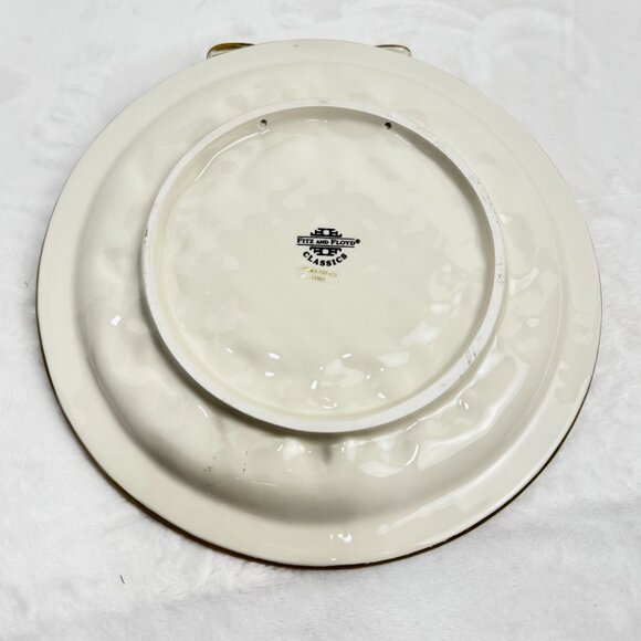 Fitz and Floyd Classics Christmas Raised Ribbon Wreath Canape Plate Red Vintage - Picture 11 of 15